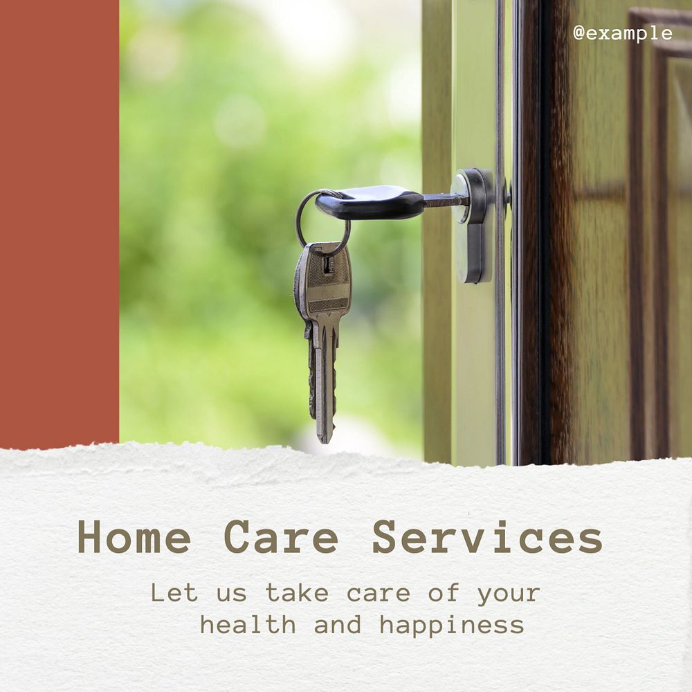 Home care services Instagram post template, editable text