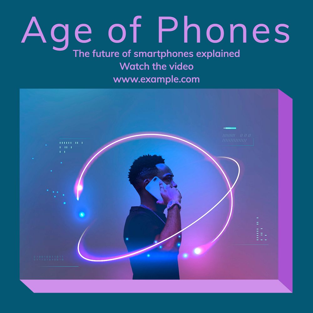 Age of phones Instagram post template, editable text