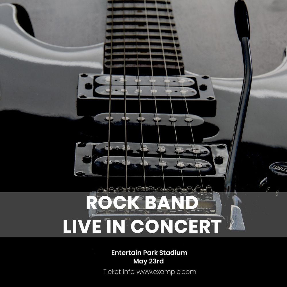 Live concert Instagram post template, editable text