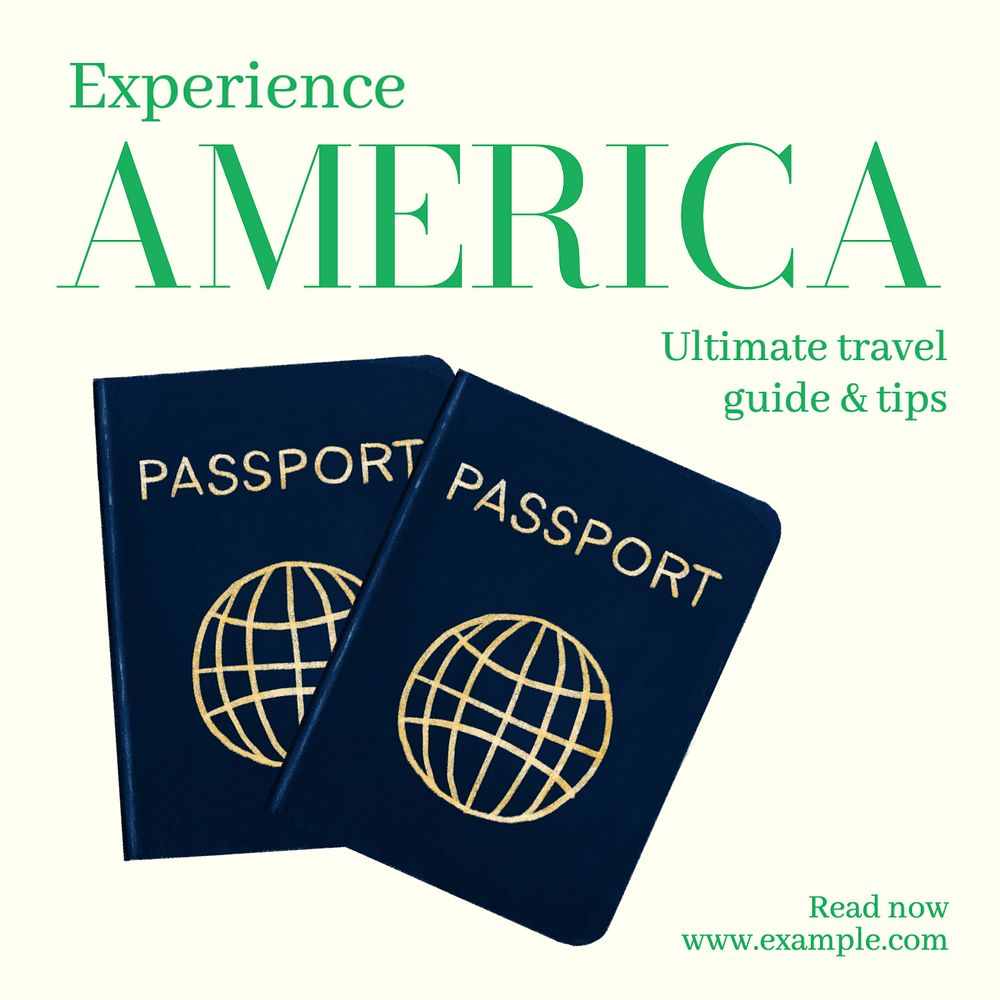 Experience America Instagram post template, editable text