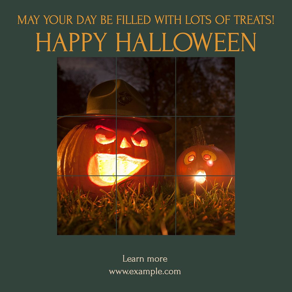 Happy halloween Instagram post template, editable text