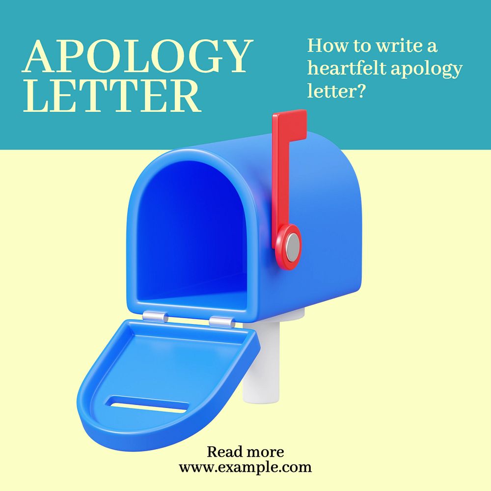 Apology letter Instagram post template, editable text