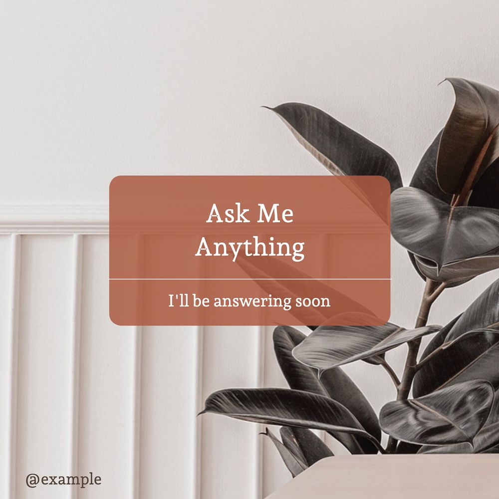 Ask me Instagram post template, editable text