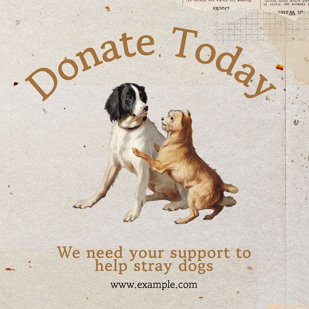 Donate today Instagram post template, editable text