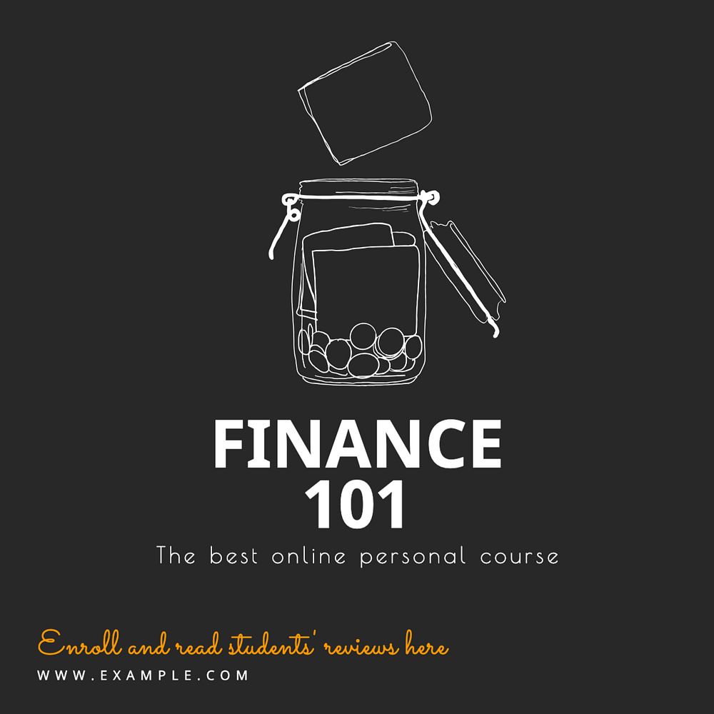 Finance 101 Instagram post template, editable text