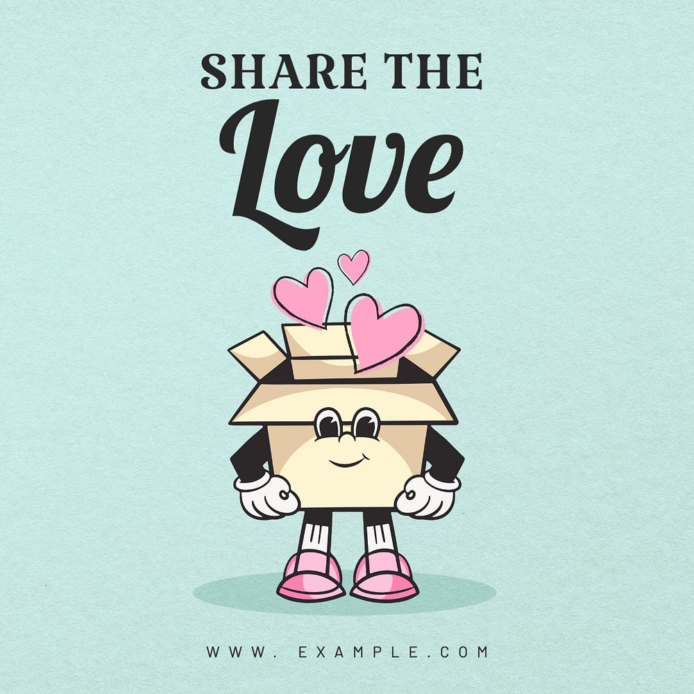 Share the love Instagram post template, editable text