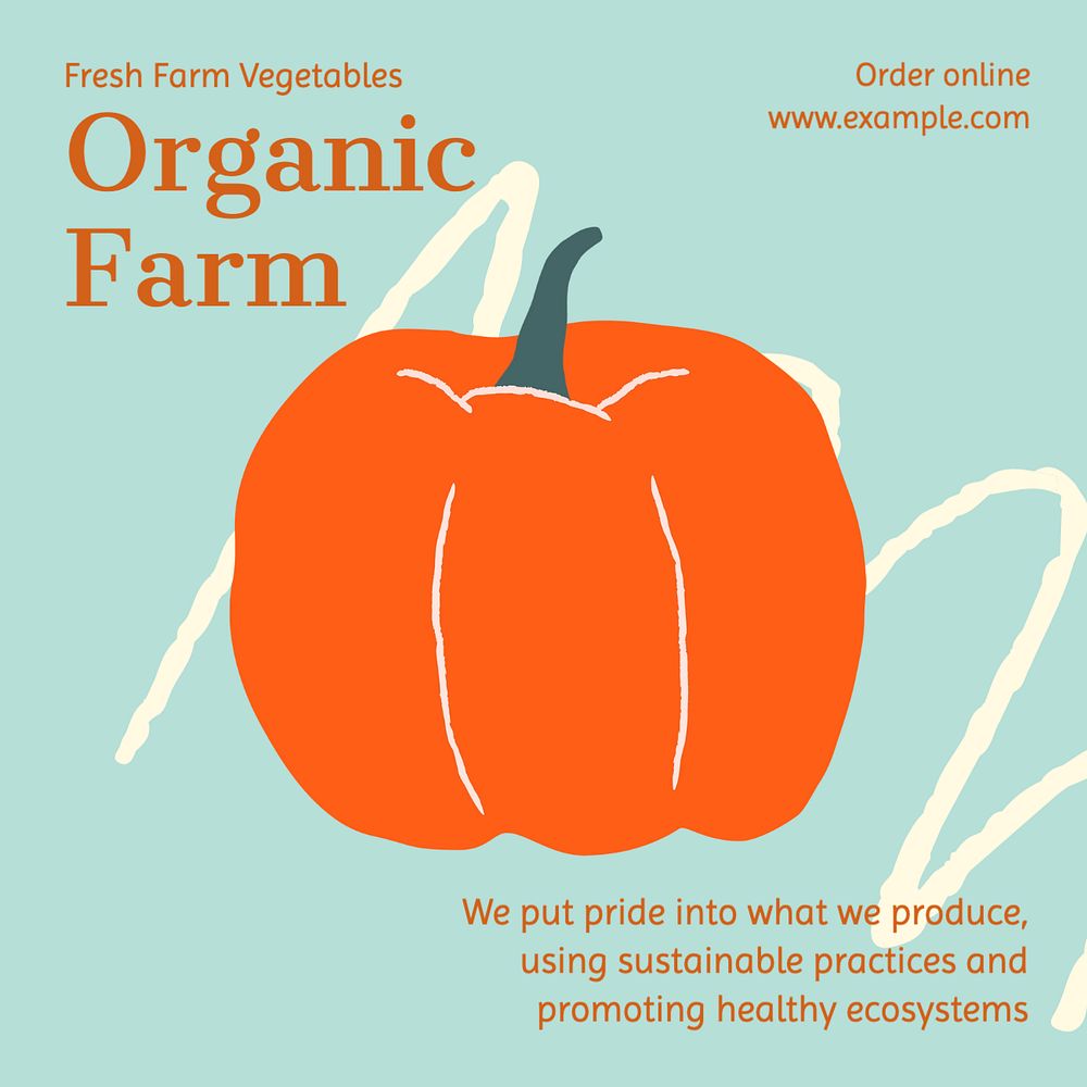 Organic farm Instagram post template, editable text