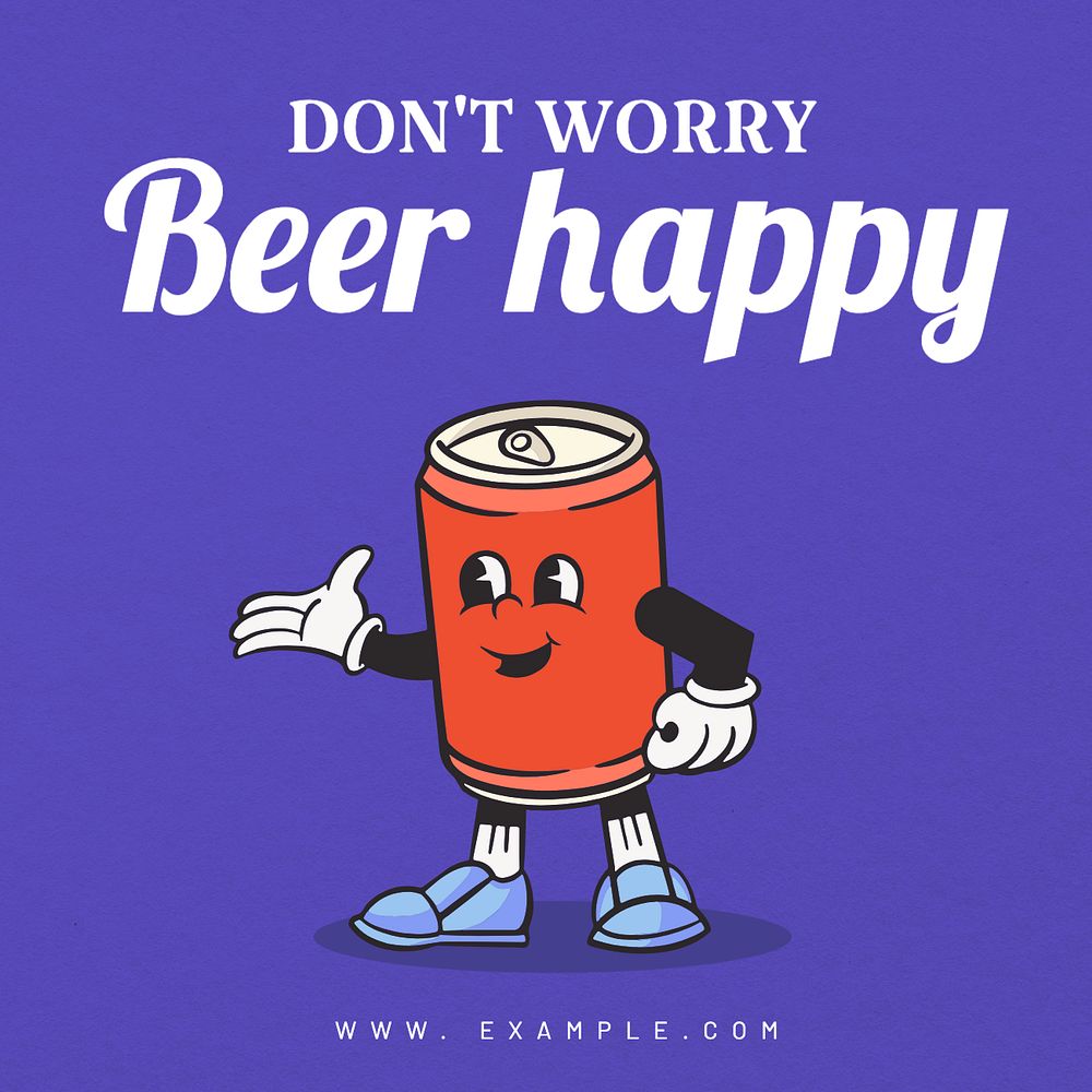 Beer happy Instagram post template, editable text