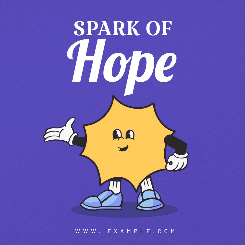 SPark of hope Instagram post template, editable text