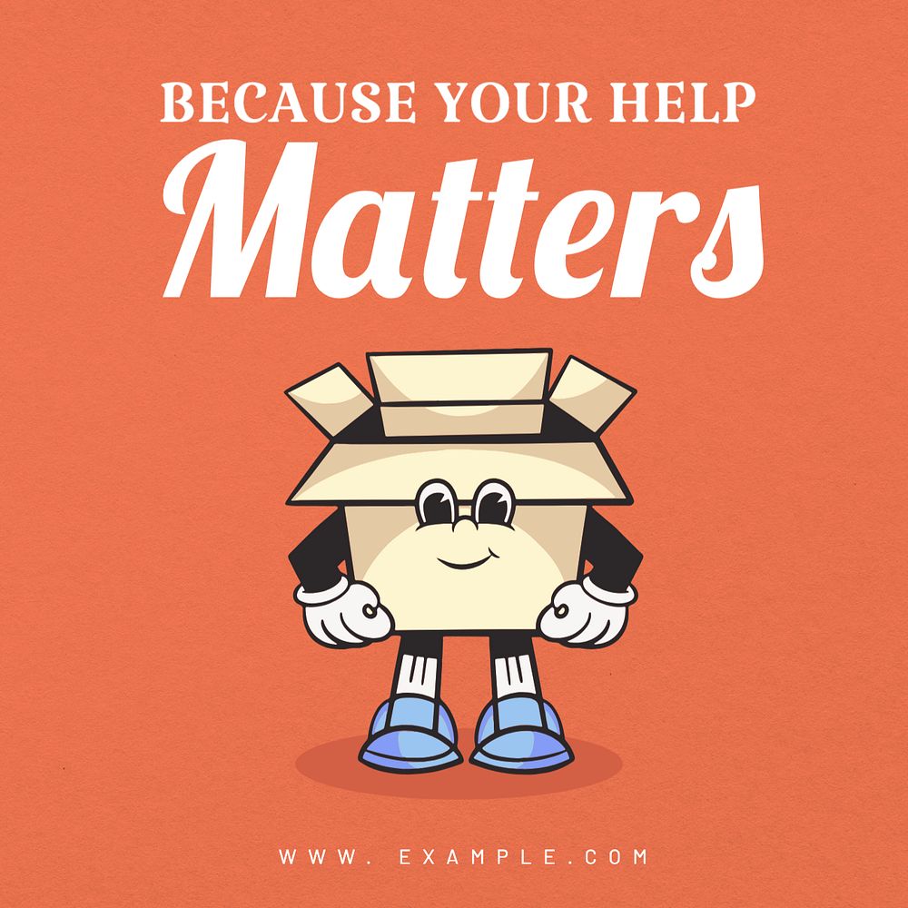 Your help matters Instagram post template, editable text