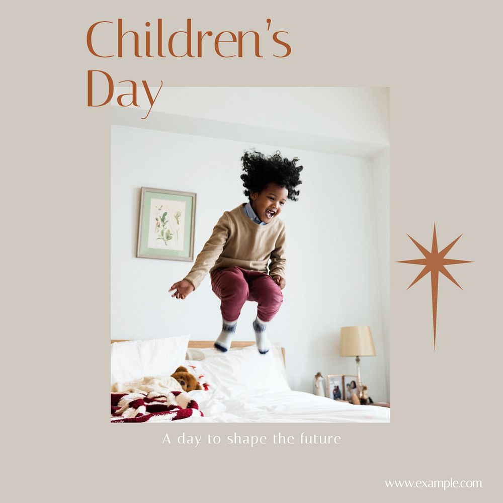 World children's day Instagram post template, editable text