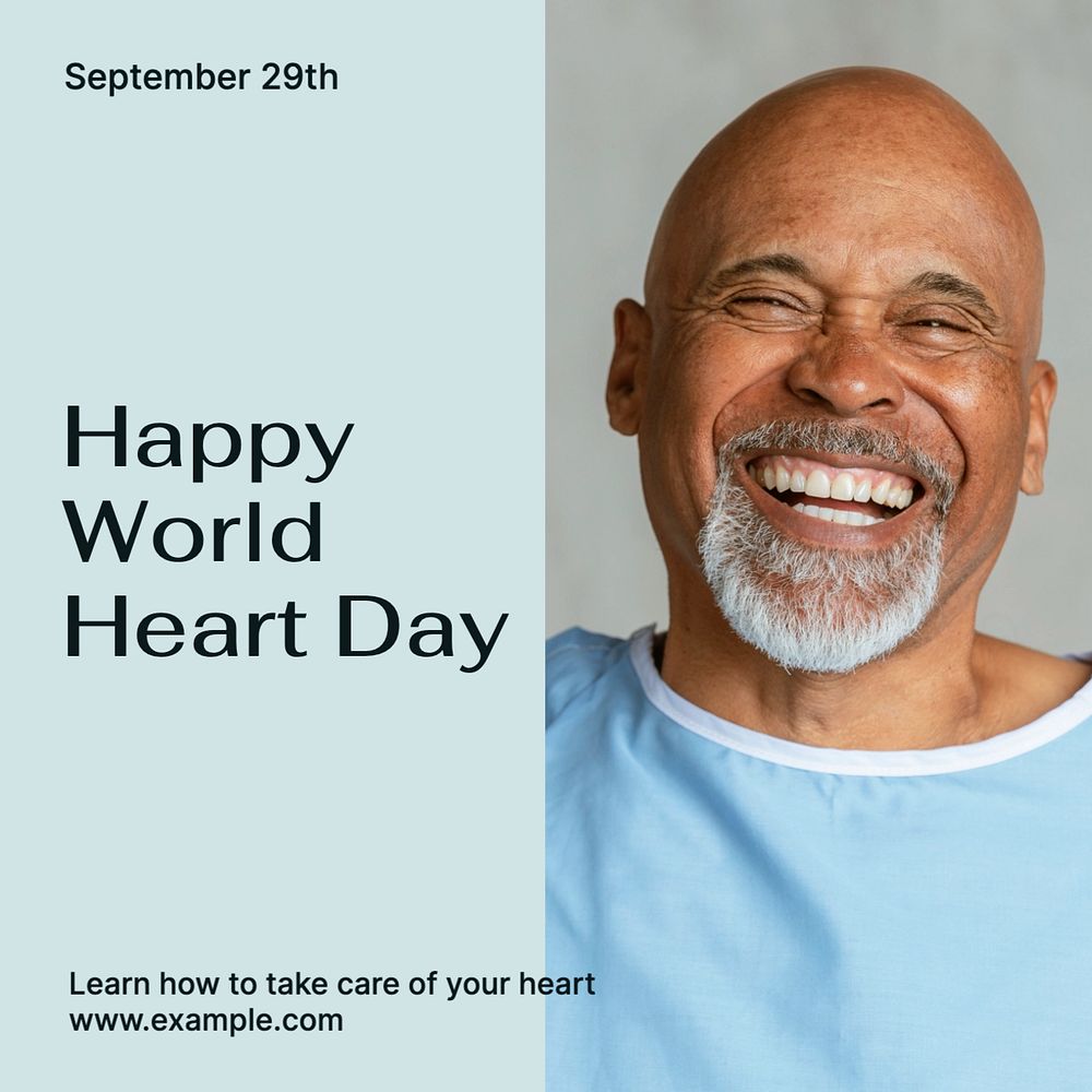 World heart day Instagram post template, editable text