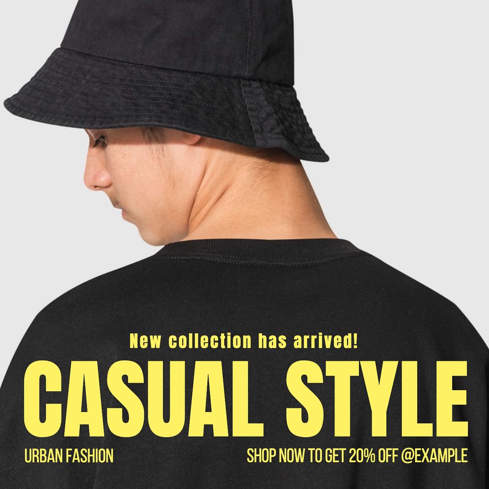 Casual fashion Instagram post template, editable text