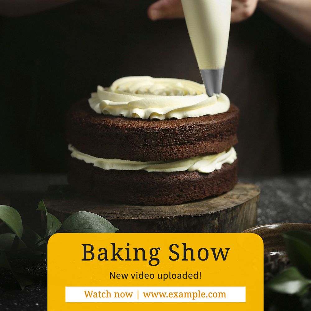 Baking Show Instagram post template, editable text