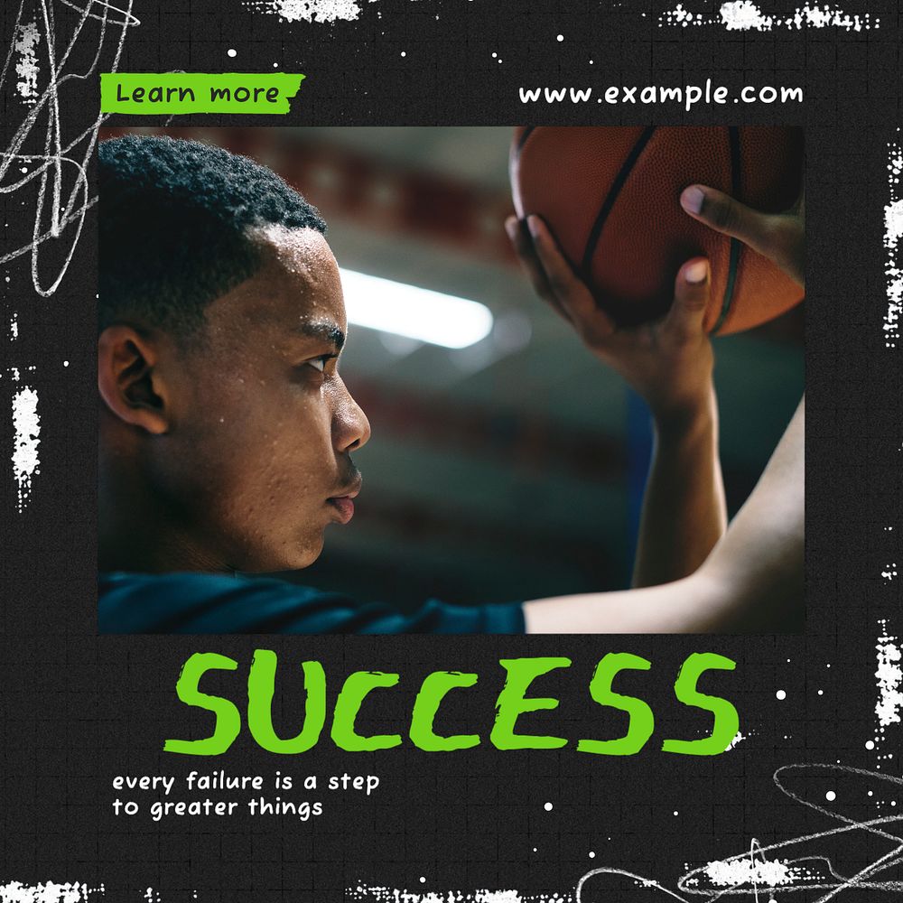 Business success Instagram post template, editable text