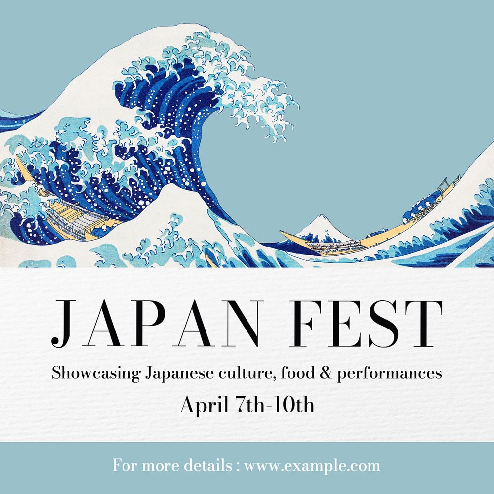 Japan festival Instagram post template, editable text