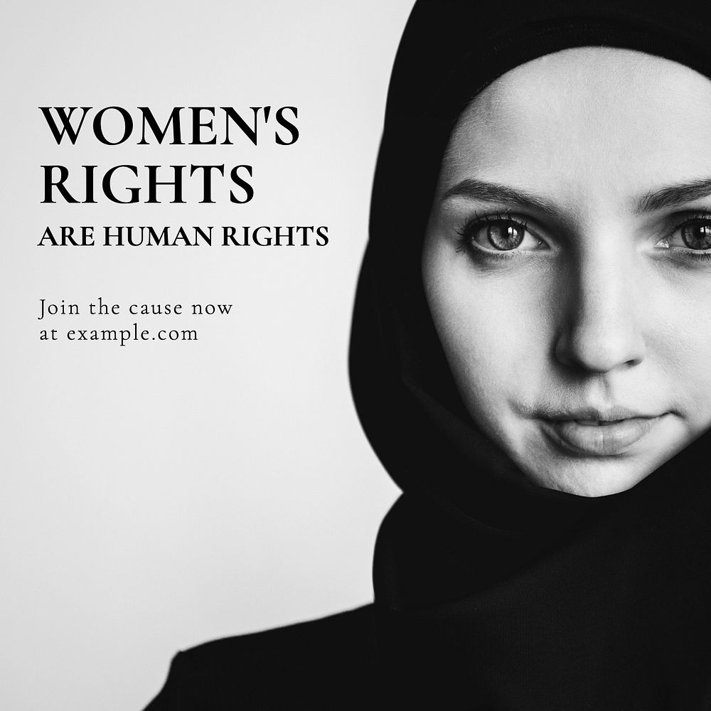 Women's rights Instagram post template, editable text