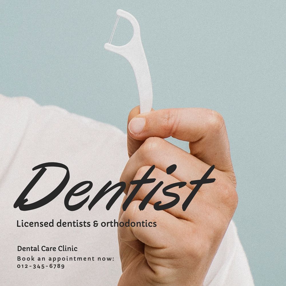 Dentist Instagram post template, editable text