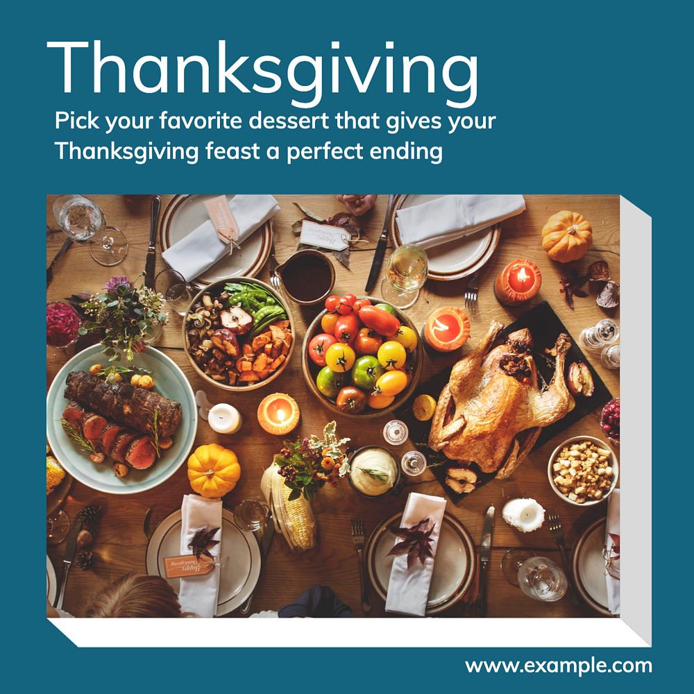 Thanksgiving dessert Instagram post template, editable text