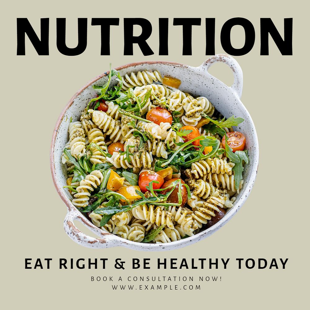 Food nutrition Instagram post template, editable text