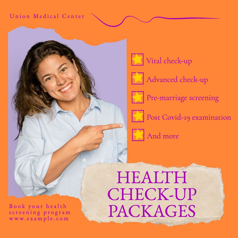 Health check-up packages  Instagram post template, editable text