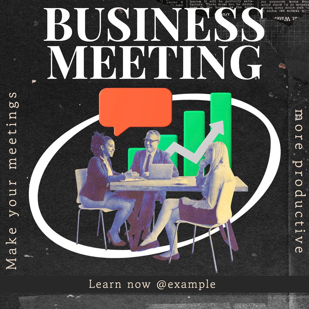 Business meeting Instagram post template, editable text