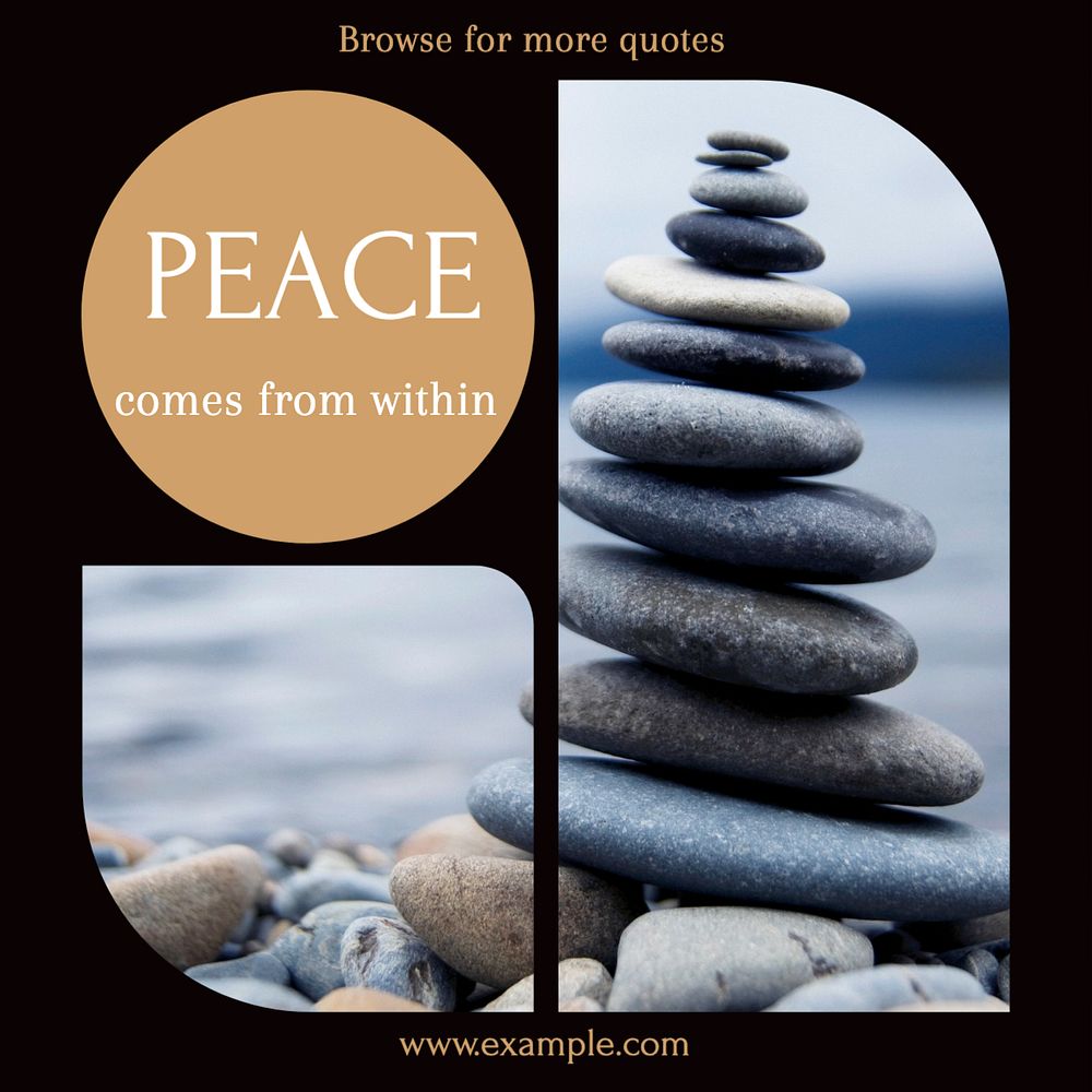 Peace within Instagram post template, editable text