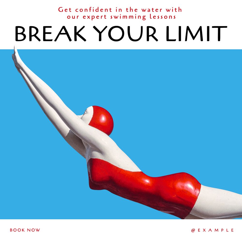 Break your limit Instagram post template, editable text