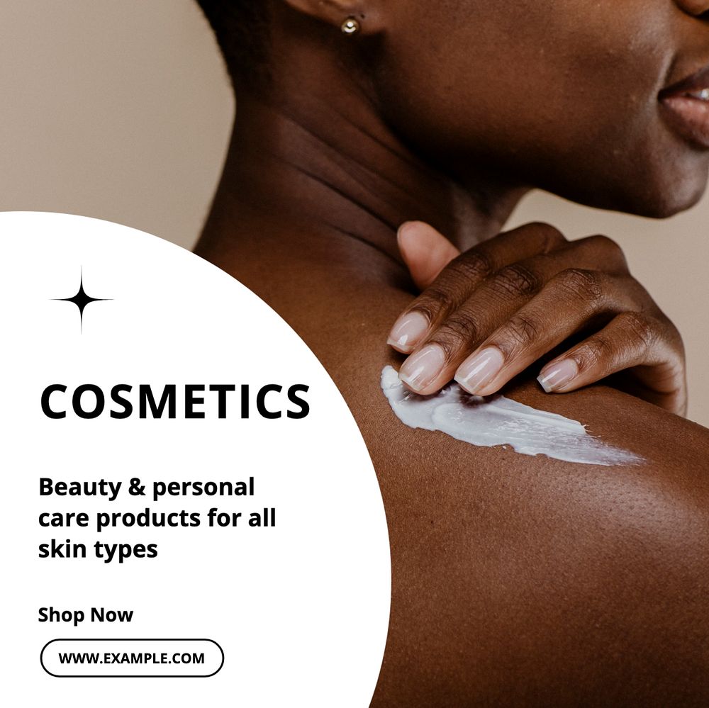 Cosmetics Instagram post template, editable text