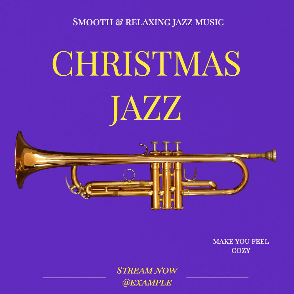 Christmas jazz Instagram post template, editable text