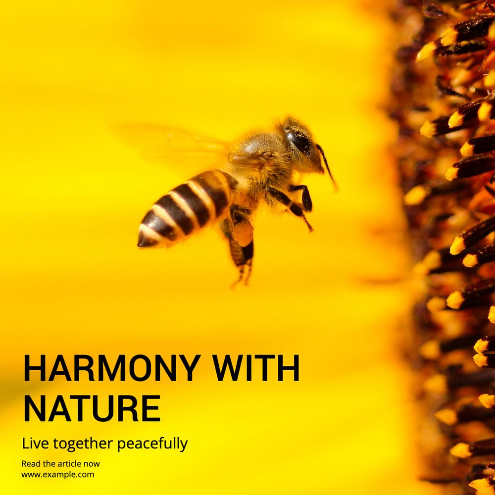 Nature harmony Instagram post template, editable text