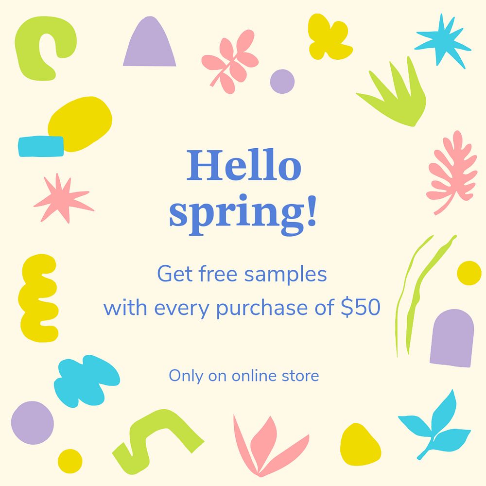 Editable instagram post spring sale and promotion