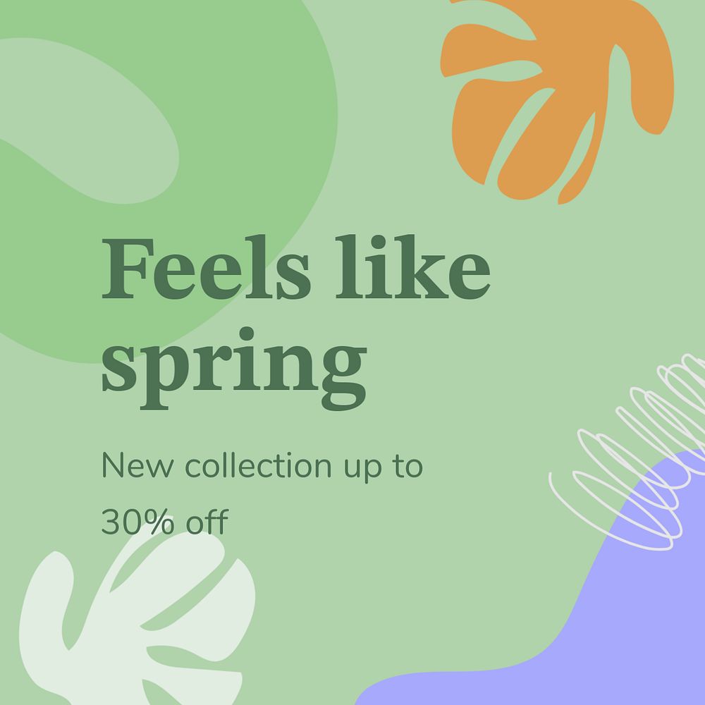 Editable instagram post for spring sale discount 