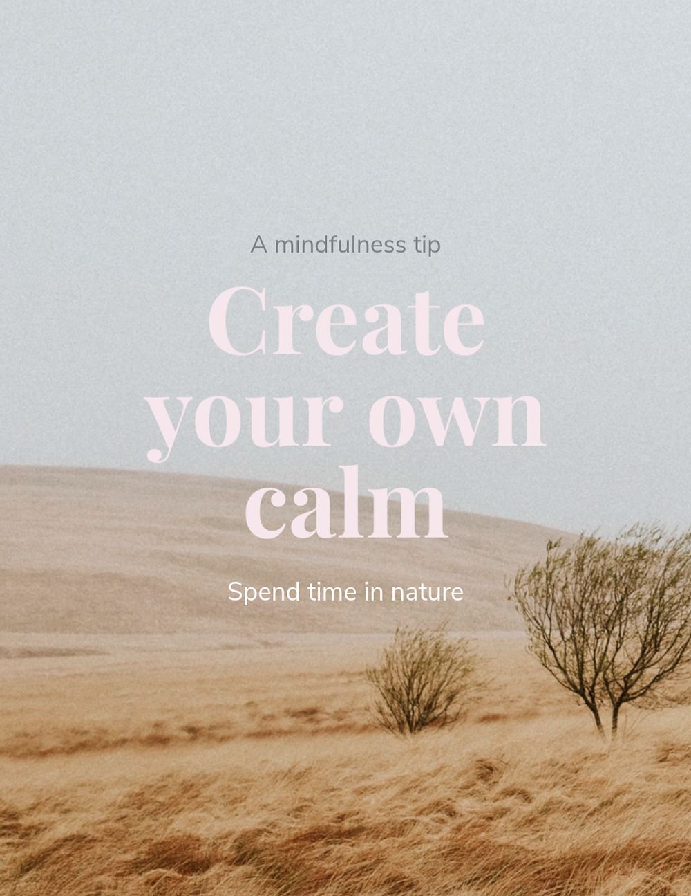 Minimal editable flyer template for mindfulness trip