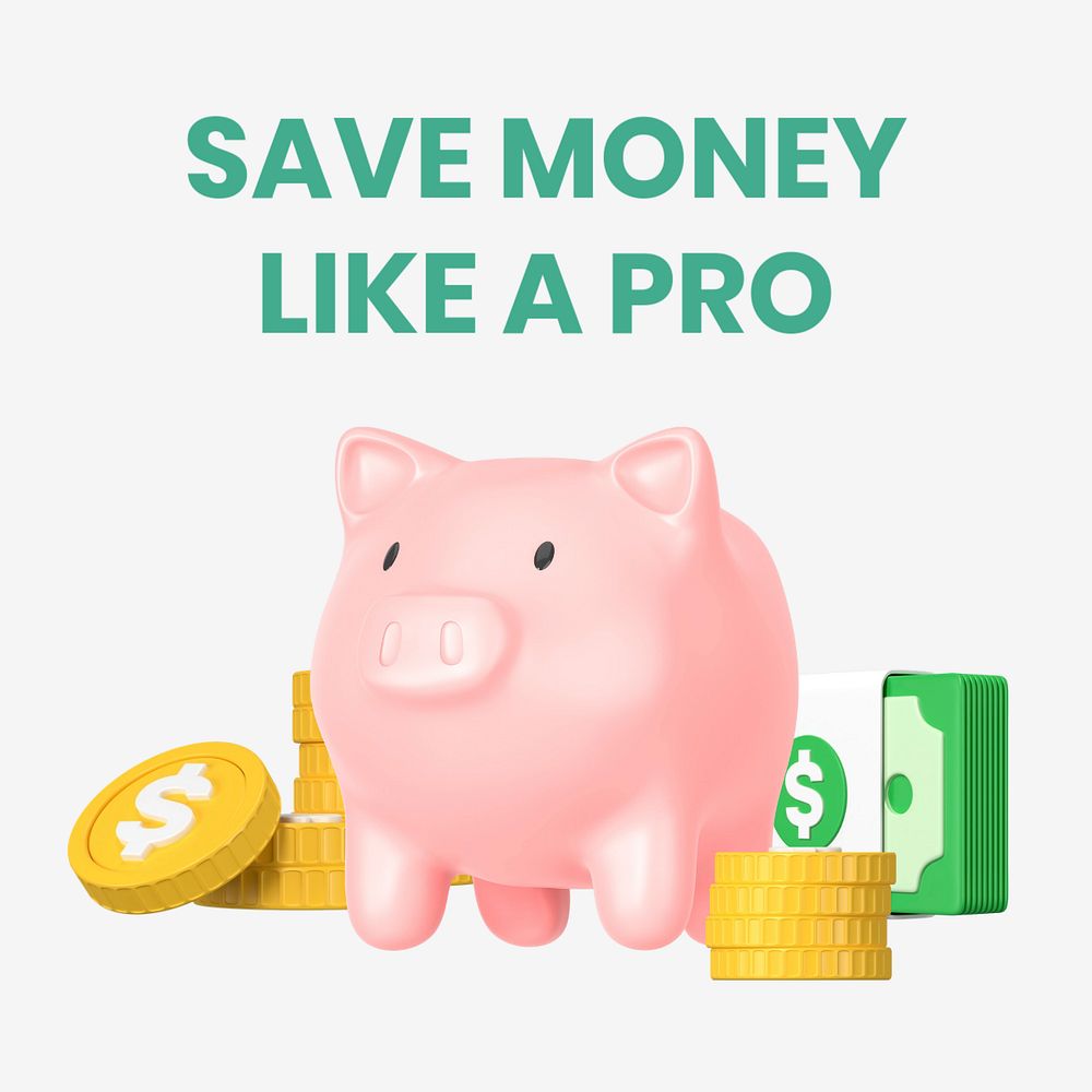 Save money Instagram ad template, editable design