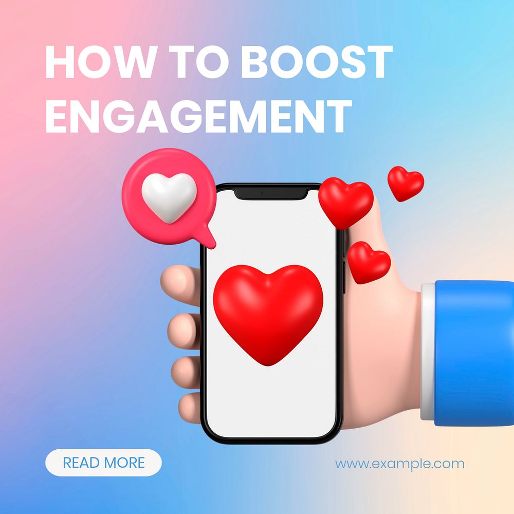 Boost engagement Instagram post template, editable 3D design