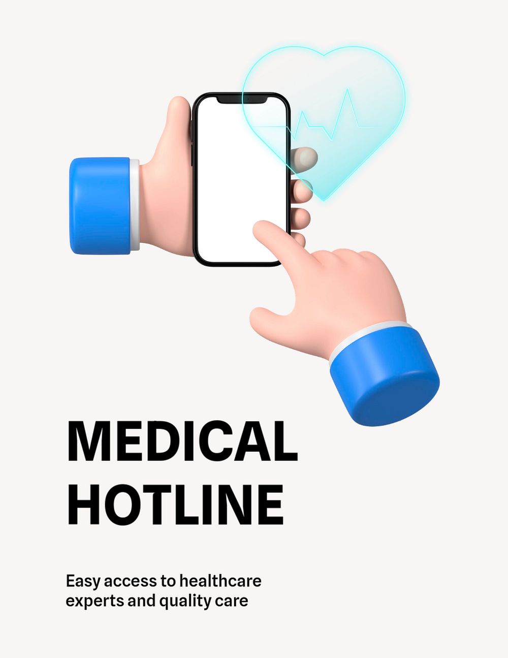 Medical hotline ad flyer template, editable design