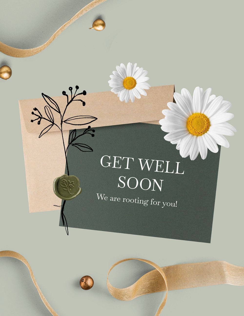 Get well soon flyer template, editable design