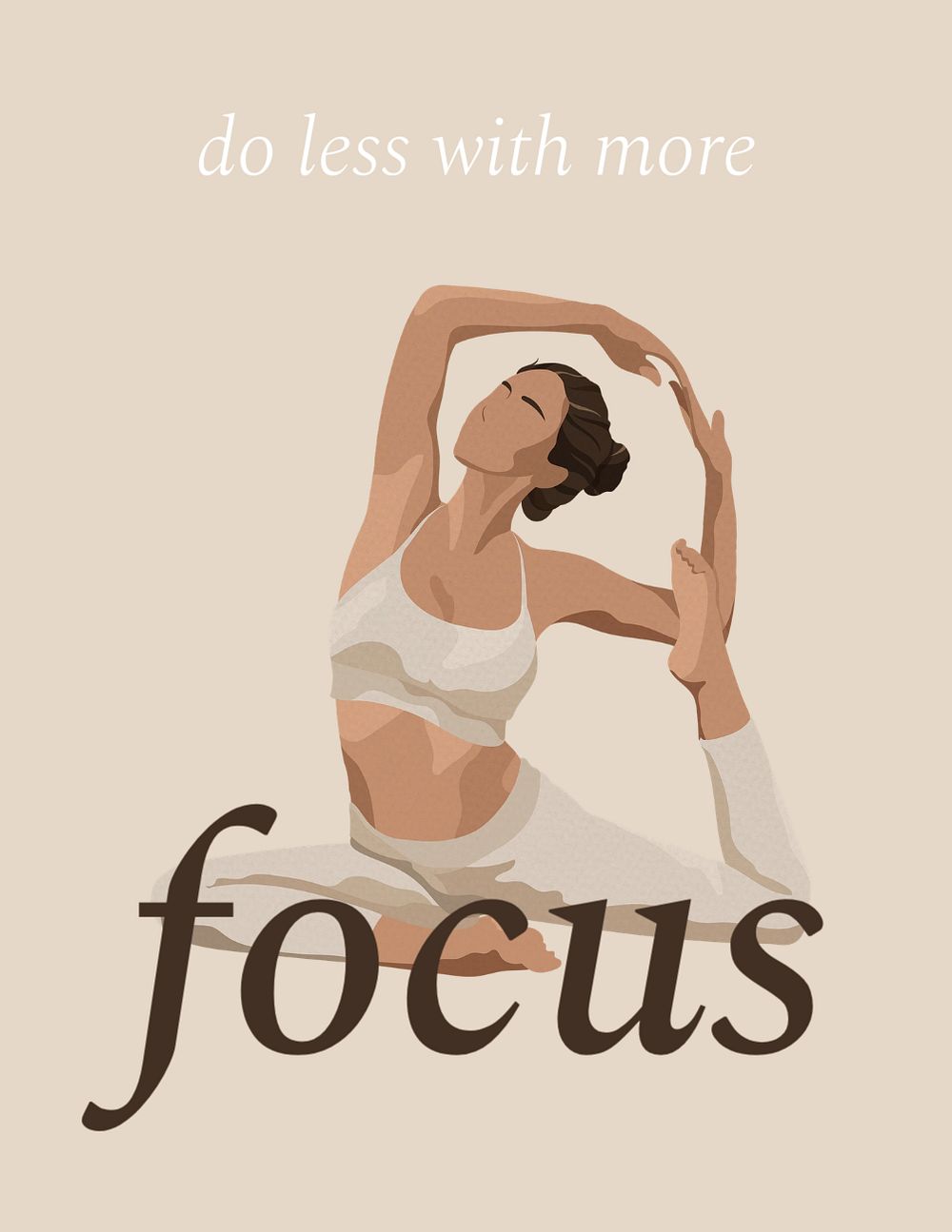 Yoga aesthetic flyer template, health and wellness quote