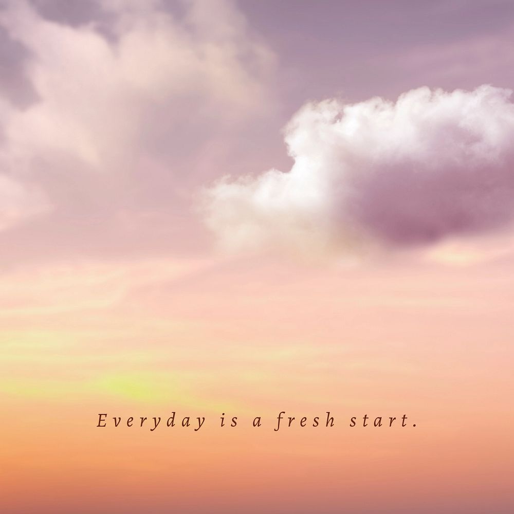 Inspiring sky Instagram post template, every day is a fresh start