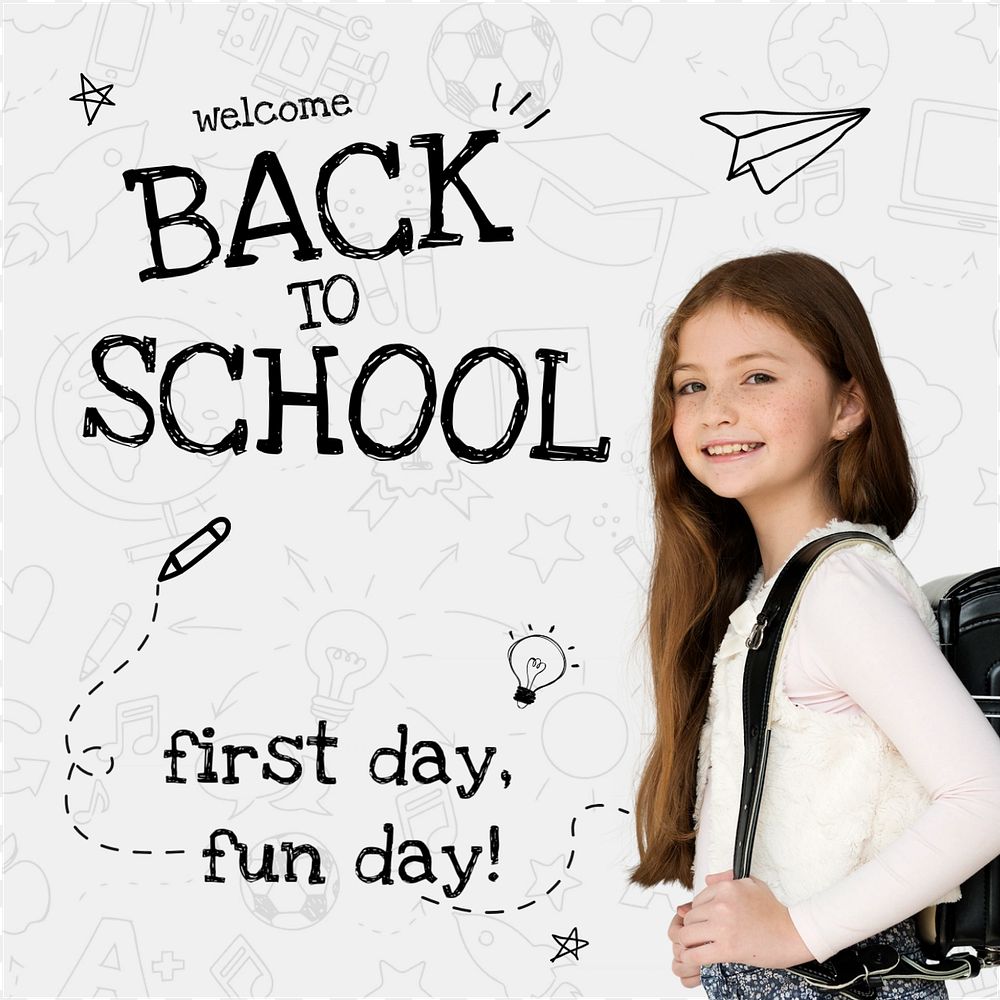 Elementary education Instagram post template, back to school