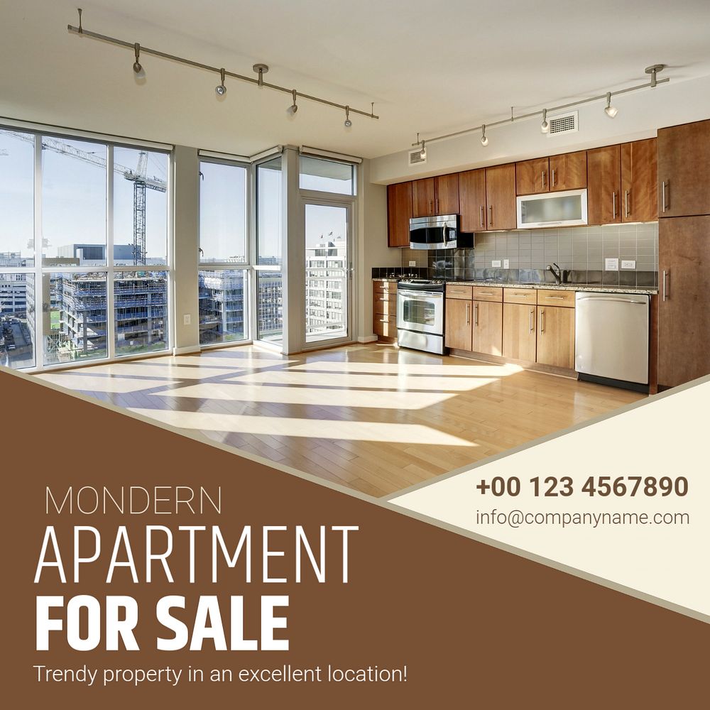 Real estate Instagram post template, editable ad design