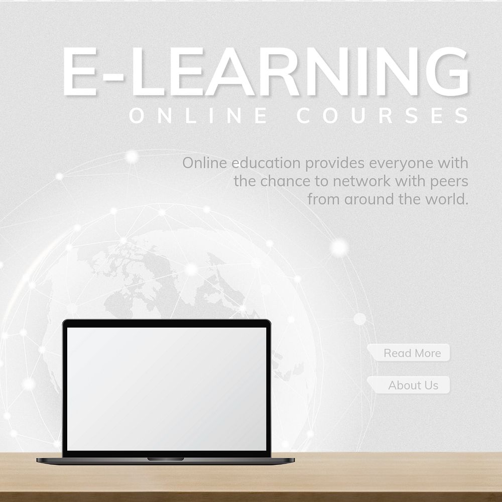 E-learning editable Instagram post template, education technology