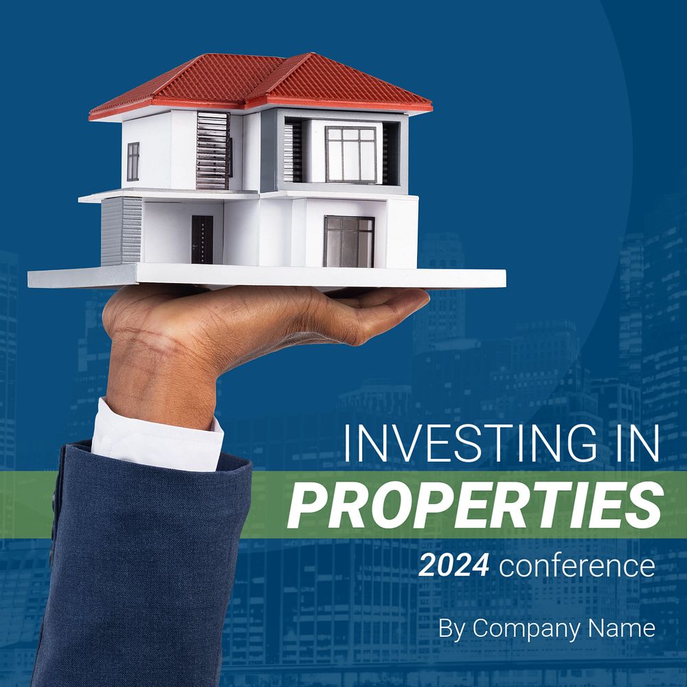 Property investment Instagram post template, editable ad design