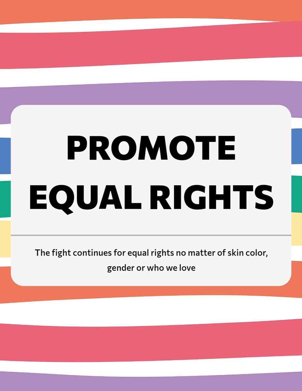 Promote equal rights flyer template, Pride Month celebration