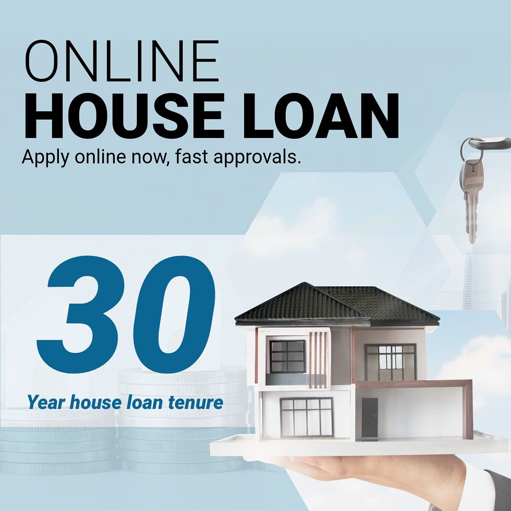 House loan Instagram post template, editable ad design