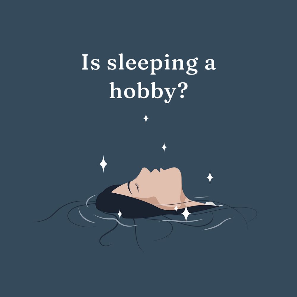 Sleeping hobby Instagram post template, aesthetic design