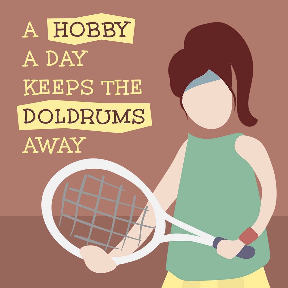 Tennis Instagram post template, editable hobby design