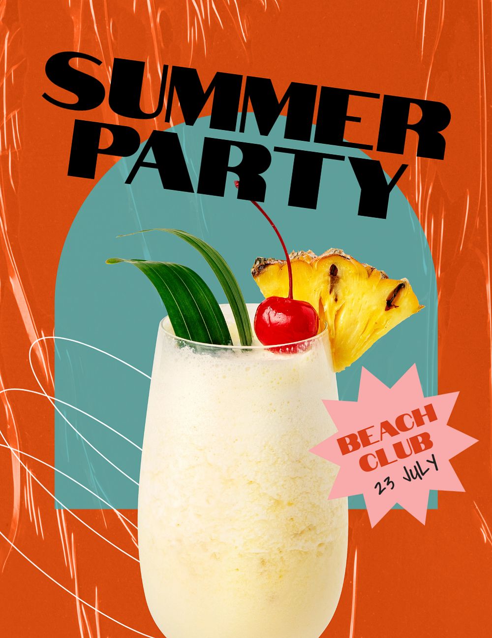 Summer party flyer template, promotion ad 