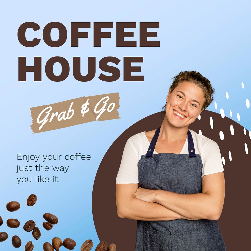 Coffee shop template social media post, promotion ad